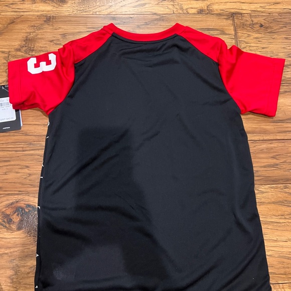 Jordon Nike Boys MJ Jumpman Short Sleeve Tee Small Dri-fit Black White Red - Picture 8 of 8